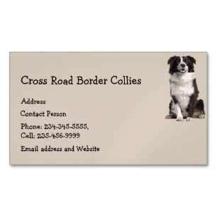 Douane-border collies Dog Pet Animal Logo Magnetisch Visitekaartje