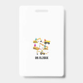 Douane Bouwtrucks Verjaardagsfeest Pas  Badge (Achterkant)