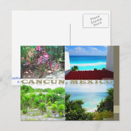 DOUANE-BRIEFKAARTEN - CANCUN COLLAGE 11 BRIEFKAART (Voorkant / Achterkant)