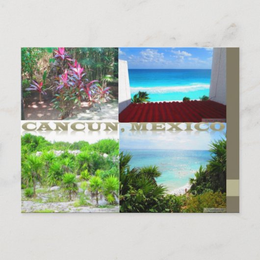 DOUANE-BRIEFKAARTEN - CANCUN COLLAGE 11 BRIEFKAART (Voorkant)