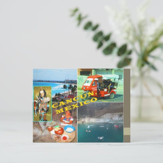 DOUANE-BRIEFKAARTEN - CANCUN COLLAGE 2 BRIEFKAART (Staand voorkant)