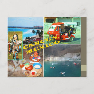 DOUANE-BRIEFKAARTEN - CANCUN COLLAGE 2 BRIEFKAART