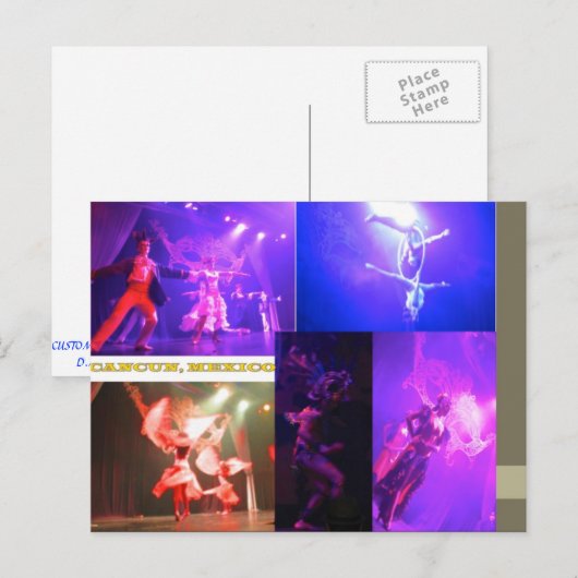 DOUANE-BRIEFKAARTEN - CANCUN COLLAGE 7 BRIEFKAART (Voorkant / Achterkant)