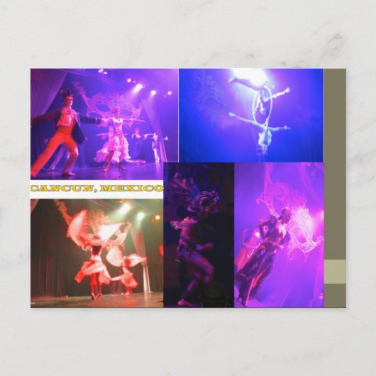 DOUANE-BRIEFKAARTEN - CANCUN COLLAGE 7 BRIEFKAART (Voorkant)