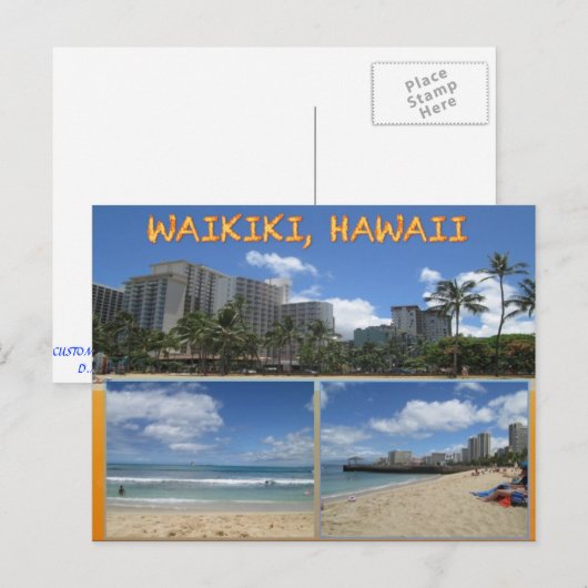 DOUANE BRIEFKAARTEN - HAWAII COLLAGE# 1 (Voorkant / Achterkant)