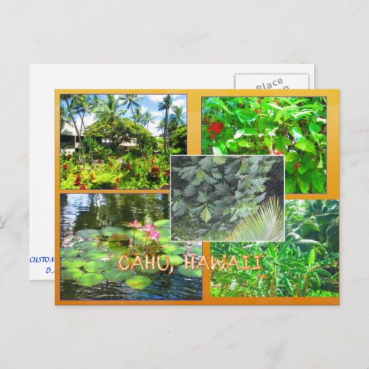 DOUANE BRIEFKAARTEN - HAWAII COLLAGE# 16 (Voorkant / Achterkant)