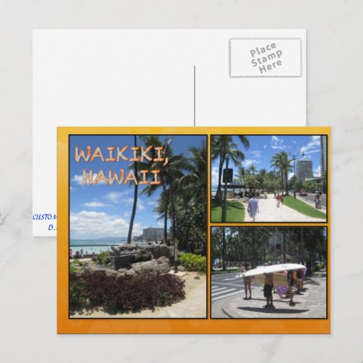 DOUANE BRIEFKAARTEN - HAWAII COLLAGE# 3 (Voorkant / Achterkant)