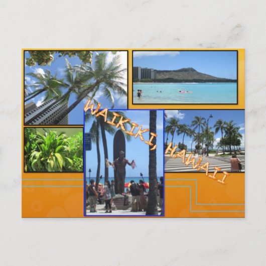 DOUANE BRIEFKAARTEN - HAWAII COLLAGE# 5 (Voorkant)