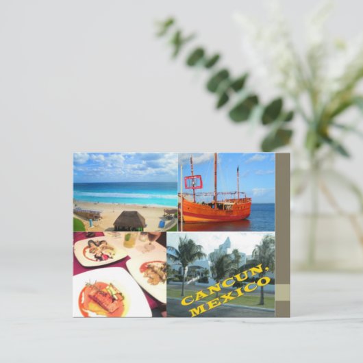 DOUANE BRIEFKAARTEN - KANKUN COLLAGE 1 (Staand voorkant)