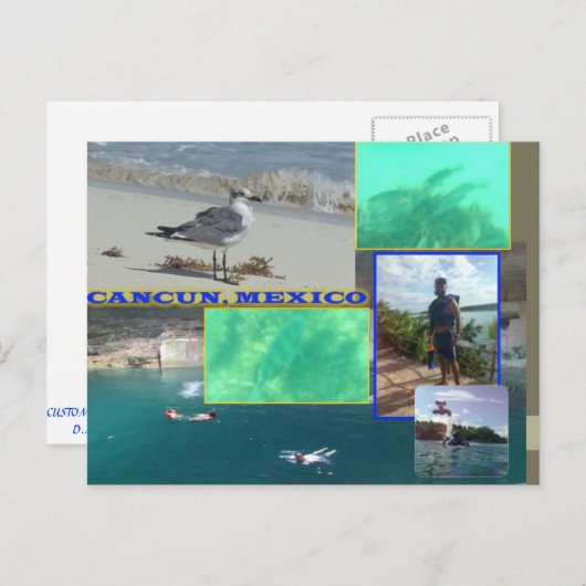 DOUANE BRIEFKAARTEN - KANKUN COLLAGE 10 (Voorkant / Achterkant)