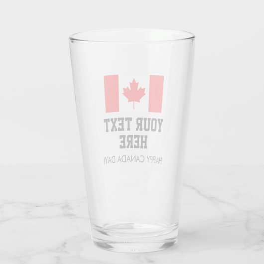 Douane Canada Day-bierbril met Canadese vlag Glas (Achterkant)