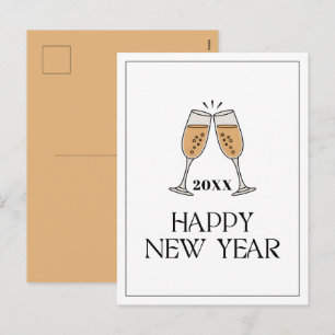 Douane champagneglazen Gelukkig Nieuwjaar Feestdagenkaart