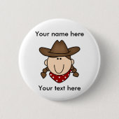 DOUANE COWGIRL BROWN Button (Voorkant)