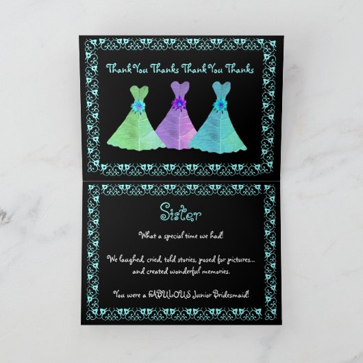 DOUANE - DANK U Ondergeschikt Bruidsmeisje met Bedankkaart (Binnen)