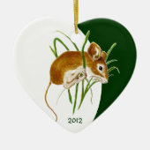 Douane Dated Cute Little Mouse Animal Keramisch Ornament (Voorkant)