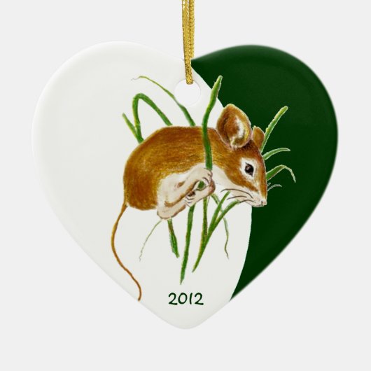 Douane Dated Cute Little Mouse Animal Keramisch Ornament (Voorkant)