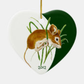 Douane Dated Cute Little Mouse Animal Keramisch Ornament (Achterkant)