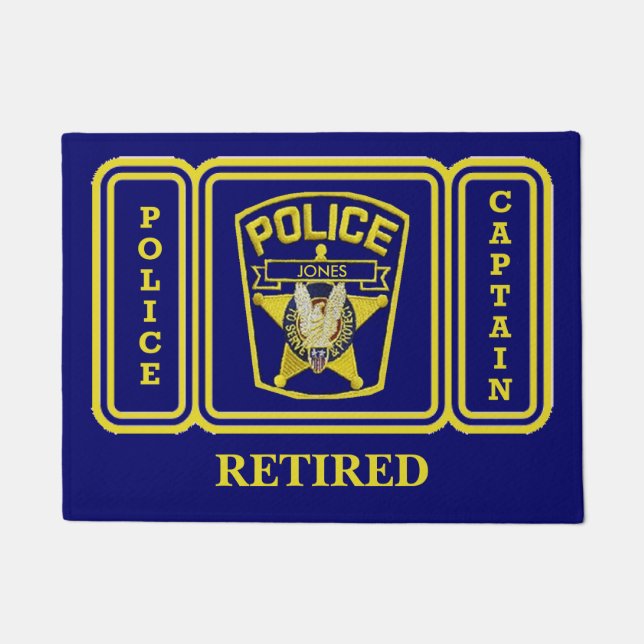 Douane-deuropening van politie in ruste deurmat (Voorkant)