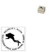 Douane Diver Ronde Retouradres Rubber Stempel (Gestempeld)