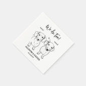 Douane doen wij ook 2 hond tekening bruiloft servet (Hoek)