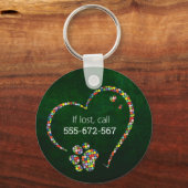 Douane Dog Pap Tibetan Terrier Sleutelhanger (Achterkant)