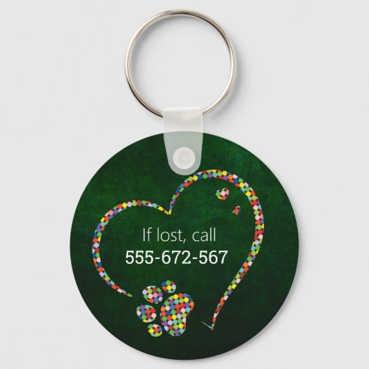 Douane Dog Pap Tibetan Terrier Sleutelhanger (Achterkant)