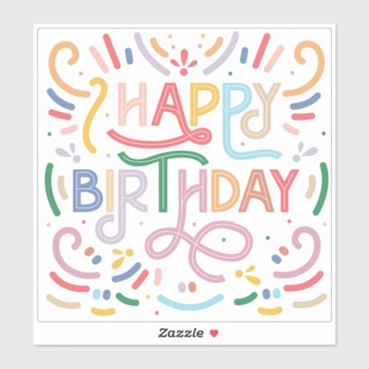 DOUANE DOUANE VINYL-STICKER: GELUKKIG BIRTHDAAG STICKER (Vel)