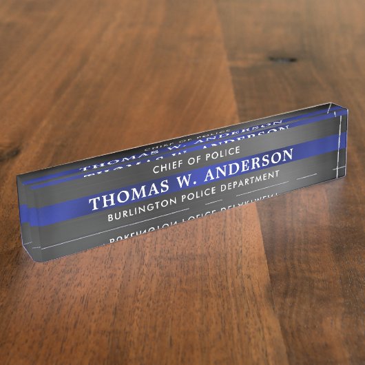 Douane Dunne Blauwe Lijn Politieambtenaar Naambordje (Zijkant)