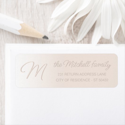 Douane Eenvoudig Elegant Neutraal Ivoor Beige Mono Etiket (Insitu)