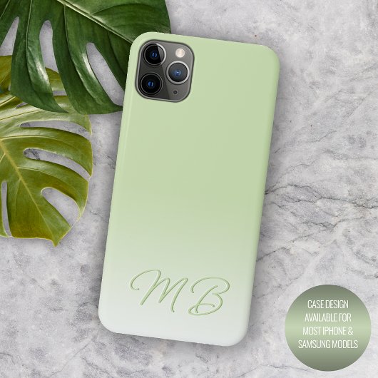Douane Eenvoudige Elegante Lichte Lime Groene Mono Case-Mate iPhone Case