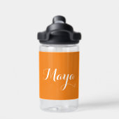 Douane Eenvoudige Oranje Monogramnaam Kinder Schoo Waterfles (Achterkant)