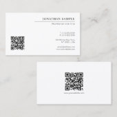 Douane Elegante Moderne Eenvoudige Sjabloon QR Cod Visitekaartje (Voorkant / Achterkant)