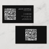 Douane Elegante Moderne Eenvoudige Sjabloon QR Cod Visitekaartje (Voorkant / Achterkant)