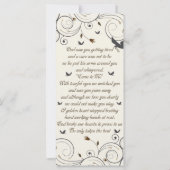 Douane Flowers en Swirls Memorial Keepsakes Poem (Achterkant)