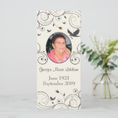 Douane Flowers en Swirls Memorial Keepsakes Poem (Staand voorkant)