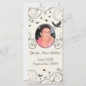Douane Flowers en Swirls Memorial Keepsakes Poem (Voorkant)