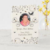 Douane Flowers en Swirls Memorial Keepsakes Poem Kaart (Gele Bloem)