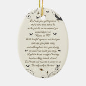 Douane Flowers en Swirls Memorial Keepsakes Poem Keramisch Ornament (Achterkant)