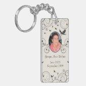 Douane Flowers en Swirls Memorial Keepsakes Poem Sleutelhanger (Voorkant Links)
