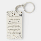 Douane Flowers en Swirls Memorial Keepsakes Poem Sleutelhanger (achterkant)