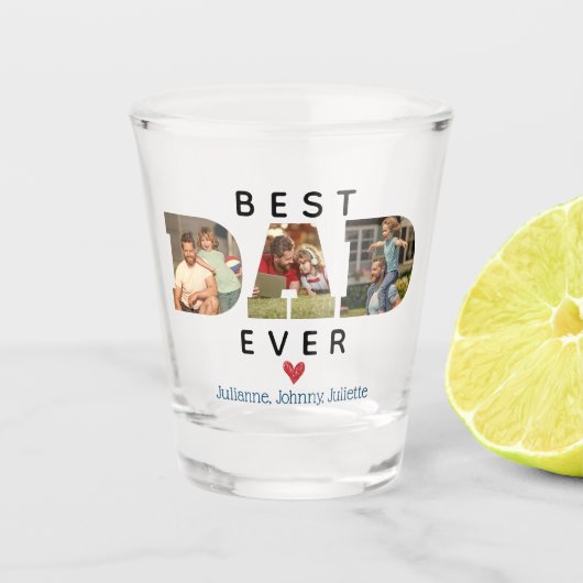DOUANE Foto Best DAD Ever Vaderdag Cadeau Shot Glas (Voorkant)