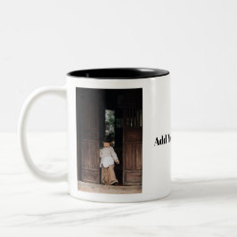 Douane Foto Koffie, Voeg Foto en Tekst Toe Tweekleurige Koffiemok