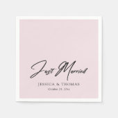 Douane Gewoon Getrouwd hand geletterd op blozen br Servet (Voorkant)