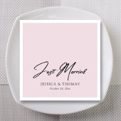 Douane Gewoon Getrouwd hand geletterd op blozen br Servet