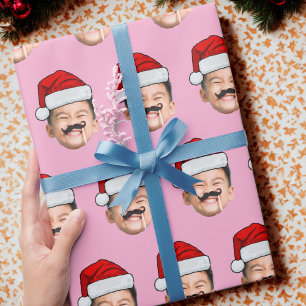 Douane Gezicht Inpakpapier   Kerstman Hoed Cadeauv