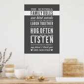 DOUANE-GEZINSREGELS moderne typografie donkergrijs Poster (Keuken)