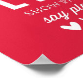 DOUANE-GEZINSREGELS moderne typografie helder rood Poster (Hoek)