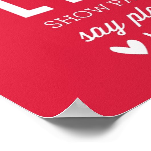 DOUANE-GEZINSREGELS moderne typografie helder rood Poster (Hoek)