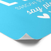 DOUANE-GEZINSREGELS moderne typografische aqua bla Poster (Hoek)