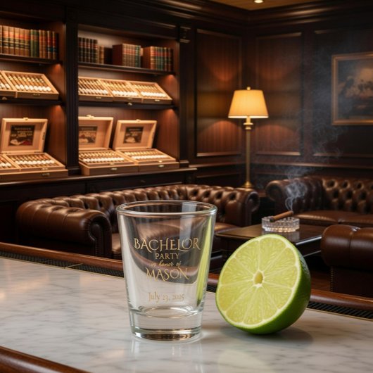 Douane glas voor vrijgezellenfeestje